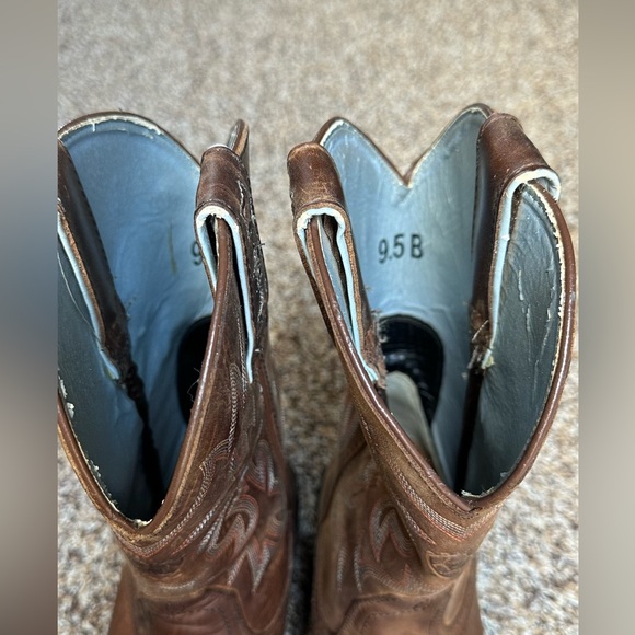 Ariat Women's Square Toe Short Boots Flame Stitch & Stars Leather vintage 9.5B - Picture 14 of 16